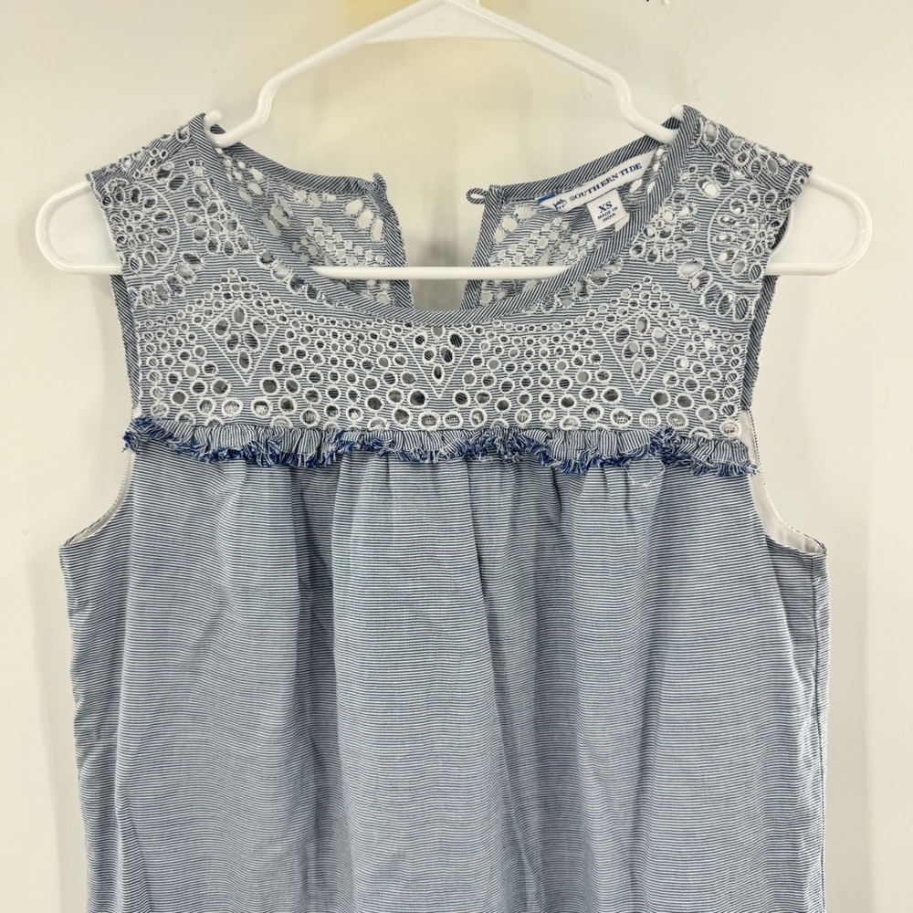 Southern tide Blue Lace embroidered Dress XS - Picture 2 of 11